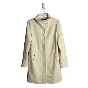 RW&CO Women's Ivory Single Breasted Wool Blend Coat